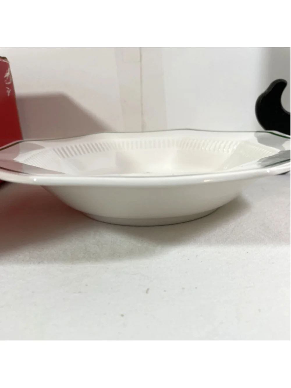Nikko Japan Christmastime Octagonal Rim Soup Plates Set of 4 Bowls in Box